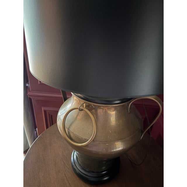 Mid 20th Century Pair of Large Brass Table Lamps For Sale - Image 4 of 11