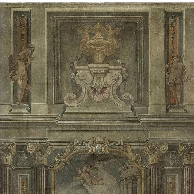 Antique Panoramic Wall Mural on Canvas, 1800s For Sale - Image 5 of 6