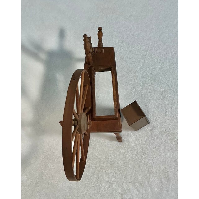 Vintage Decorative Tabletop Wooden Spinning Wheel Planter For Sale In Greenville, SC - Image 6 of 12