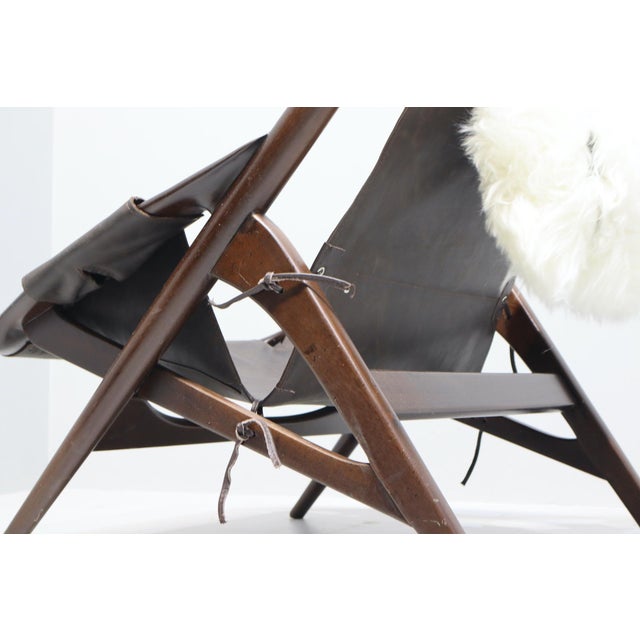 Sheepskin and Leather Armchairs with Headrests by W.D. Andersag, 1959, Set of 2 For Sale - Image 11 of 17