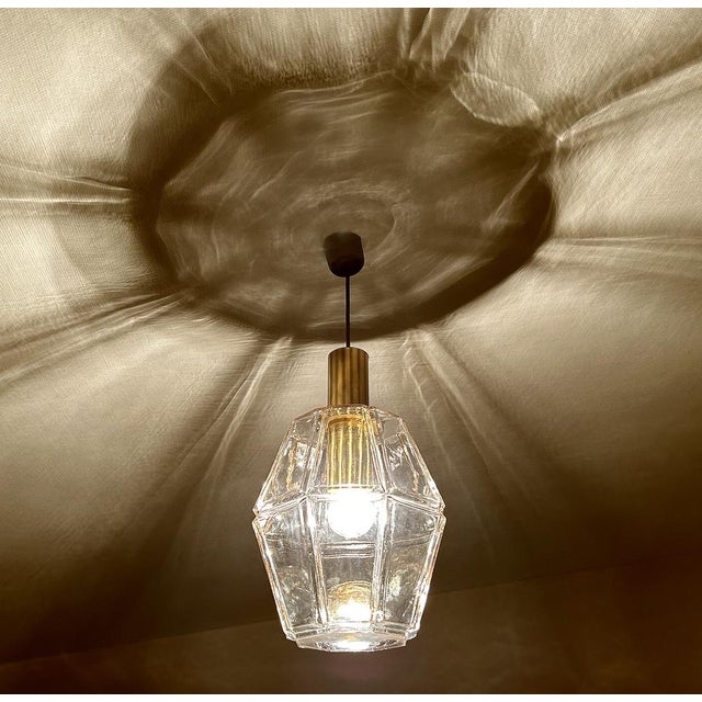 Vintage Lantern Pendant Light in Glass from Limburg For Sale - Image 10 of 18