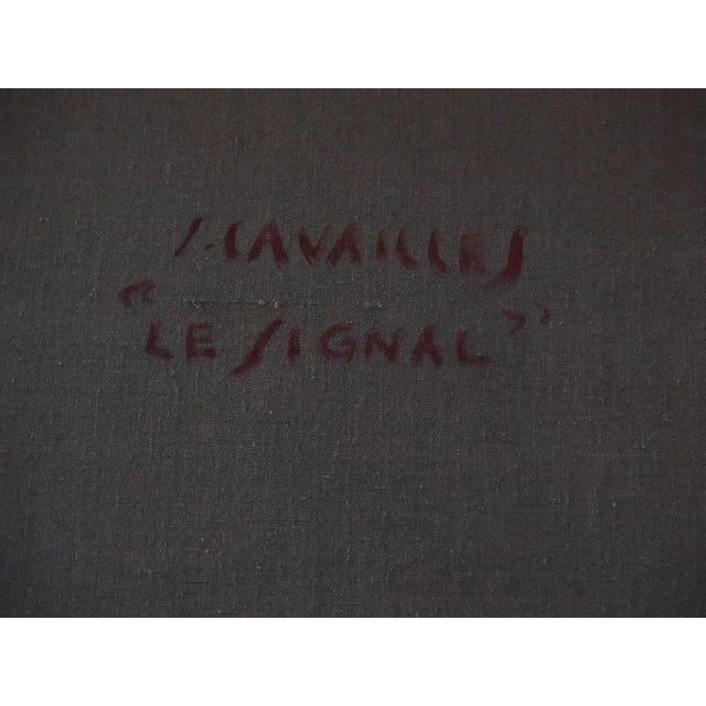 Jules Cavailles, Train Track: The Signal, Oil on Canvas For Sale - Image 9 of 10