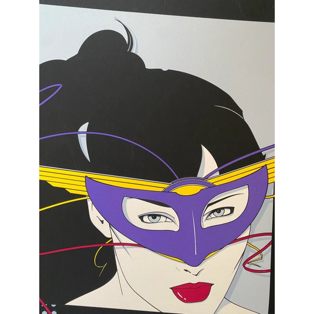 Patrick Nagel Woman with Green Earrings Serigraph Vintage