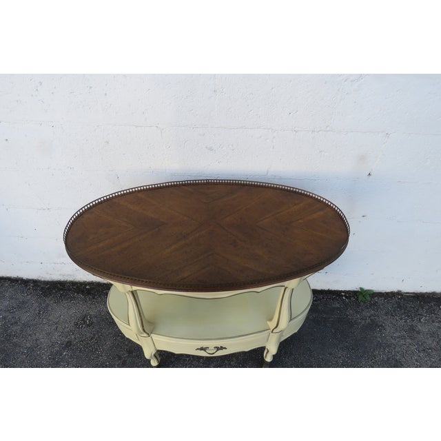 1960s White Furniture French Pained Two Tiers Bar Liquor Cart Server For Sale - Image 13 of 18