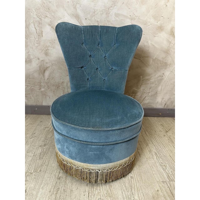Textile Velvet Lounge Chair, 1950s For Sale - Image 7 of 12