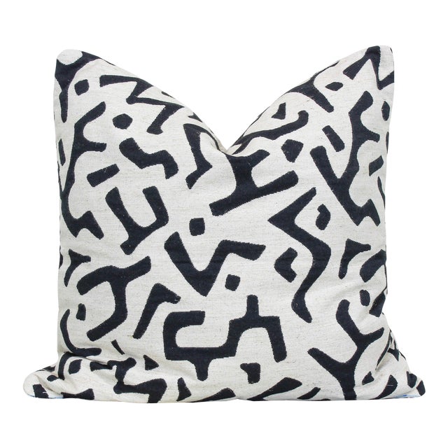 Custom Made Black and White Linen Pillow Cushion Chairish