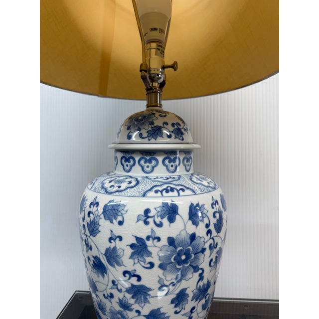 Blue + White Porcelain Table Lamp For Sale In San Francisco - Image 6 of 11