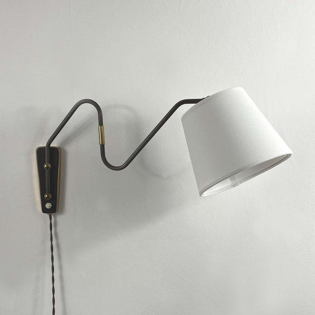 Bronzed Brass Articulating and Extendable Wall Light attributed to Cosack, 1950s For Sale - Image 4 of 15