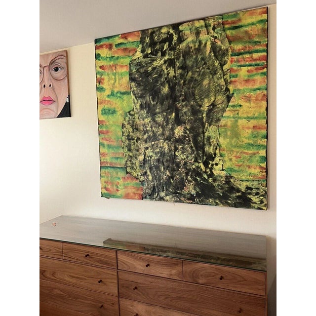 Abstract Mid 20th Century Don Stacy Figurative Green Painting For Sale - Image 3 of 12