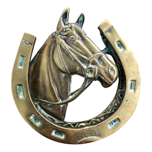 Solid Brass Horse Motif Door Knocker With Equestrian Designs
