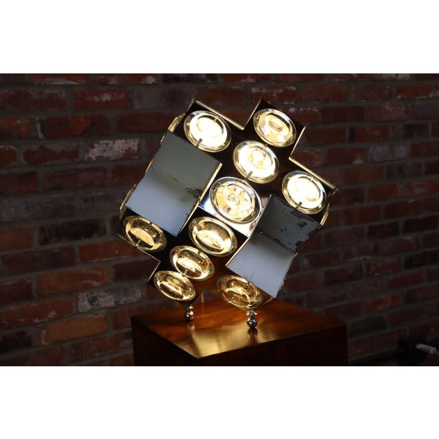 Vintage Italian Modernist "Stilkronen" Chrome Table Lamp by Oscar Torlasco For Sale - Image 9 of 18