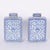 Delightful pair of Chinese blue and white porcelain lidded ginger jars hand decorated with lotus leaves and flowers.