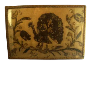 18th Century Exotic Bird or Peacock Needlework Picture Framed Under Glass