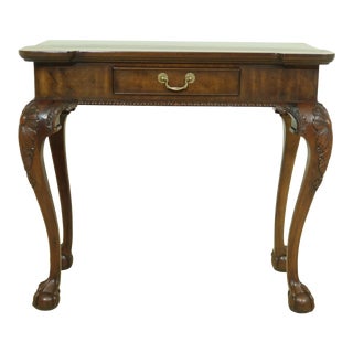 Henredon Ball & Claw 1 Drawer Walnut Hall Table For Sale