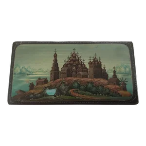 1970s Russian Lacquer Paper Mache Box Artis Signed