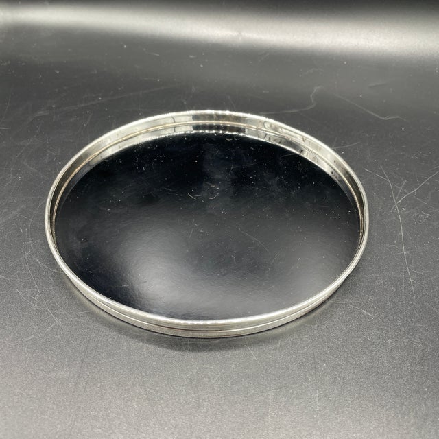 Metal 1960s Gorham Sterling and Black Melamine Tray For Sale - Image 7 of 12
