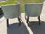 Transitional Custom Ice Blue Leather Game Chairs - a Pair For Sale - Image 3 of 5