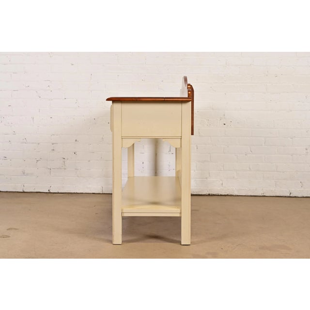 Ethan Allen American Colonial Cream Lacquered Maple Sideboard Buffet Server or Console Table For Sale - Image 15 of 17