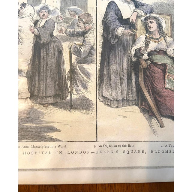 Paper Antique Print, Graphic Weekly, the First Italian Hospital in London, Color, 1889 For Sale - Image 7 of 11
