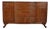 French Regency Louis XVI Carved Mahogany Bow Front Sideboard or Bar Cabinet, Circa 1940s For Sale