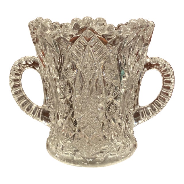 Stunning! American Brilliant Period (Abp) Late 1800’s- Early1900’s, Rare, Sparkeling Hand-Cut Glass Sugar Bowl / Multi-Use For Sale