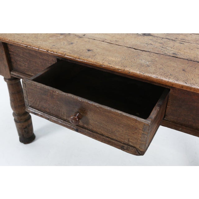 Wood Belgian Oak Console Table with Drawer, 1740s For Sale - Image 7 of 15