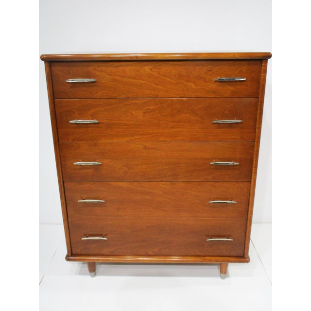 American of Martinsville American of Martinsville Styled Highboy Dresser Chest For Sale - Image 4 of 11
