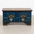 Vintage flat-top trunk dated 1926, crafted in pine with dovetail construction and its original cobalt blue hand-painted...