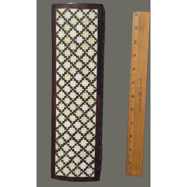 Ivory Vintage Inlay Bone Wood Glove- Trinket -Jewelry Box For Sale - Image 8 of 10