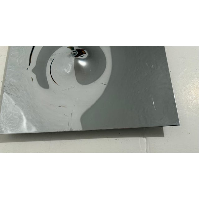 Silver Willy Weber, Swiss Op Art Mirror Polished Metal Stainless Steel Sculpture Relief Will Weber, 1977 For Sale - Image 8 of 18