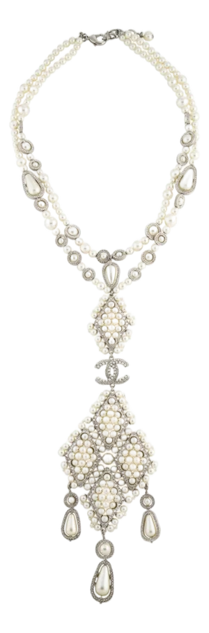 2019 Chanel Necklace Fall Pearl CC Pendant Lavalier Runway Strass Crystal