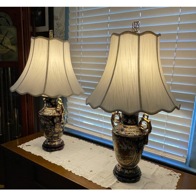 Vintage 6-Piece Japanese Satsuma Style Room Collection - Lamps, Vases & Candlesticks For Sale In Philadelphia - Image 6 of 18
