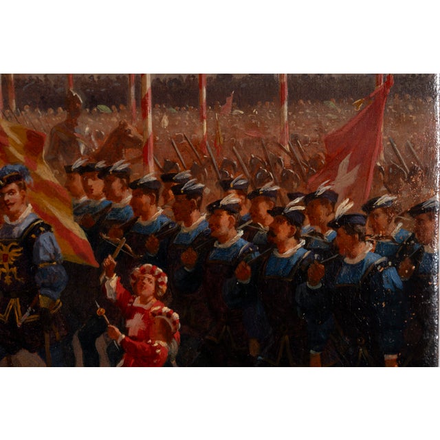 Auguste Doviane, Parade in Geneva, Oil Painting For Sale - Image 4 of 18