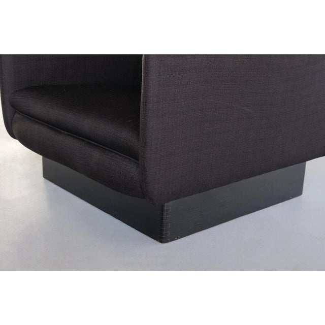 Black Black Wool & Wood Armchair by Michel Mortier for Steiner, France, 1963 For Sale - Image 8 of 13