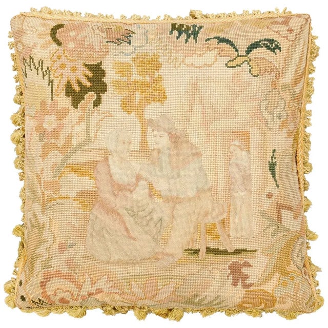 French 19th Century Needlepoint Tapestry Pillow For Sale - Image 12 of 12