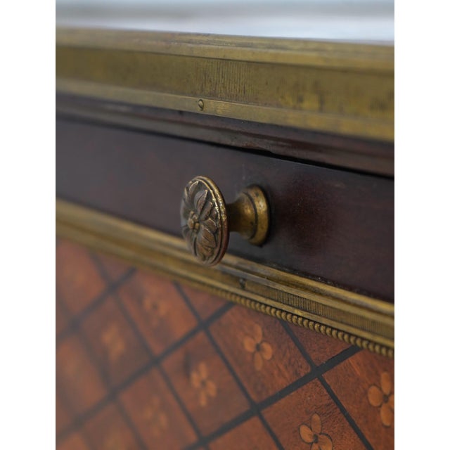 Stone Louis XVI Vintage Marble Top Bar Cabinet For Sale - Image 7 of 16