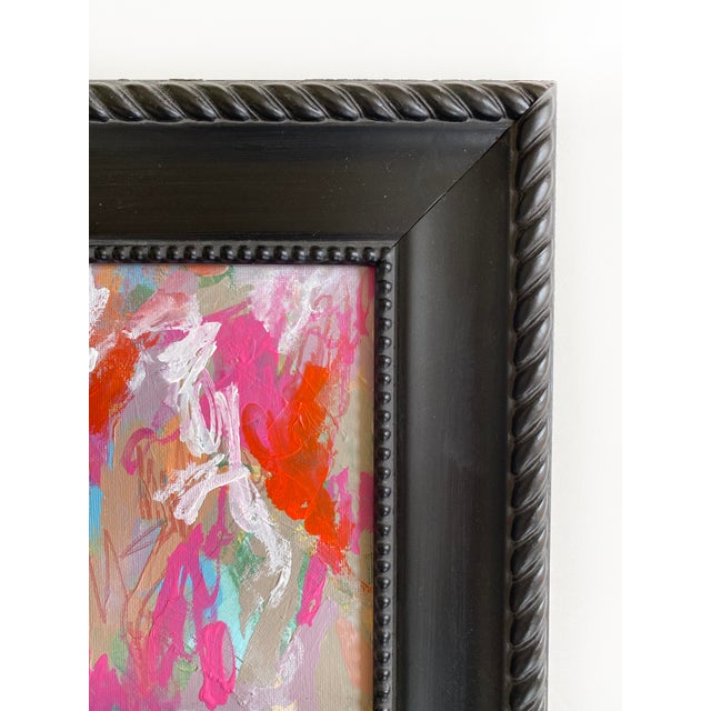 Abstract Expressionism "Squirrelly Girl" 2026 Mini Painting With Vintage Frame by Jessalin Beutler For Sale - Image 3 of 3