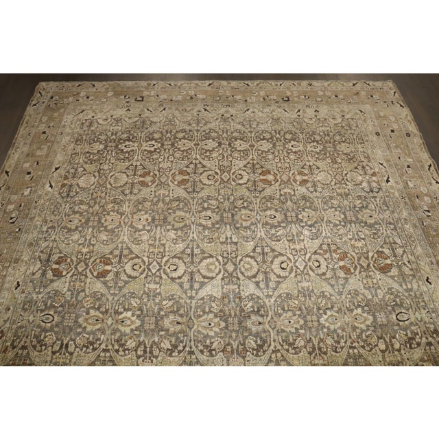 Brown Antique Zabihi Collection Persian Bidjar Carpet - 8'9" x 12'1" For Sale - Image 8 of 12