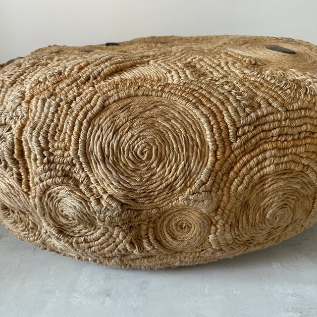 Textile Vintage Hemp Ottoman For Sale - Image 7 of 12