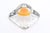 Glass Vintage Swedish Coquille Flygsfors Glass Bowl With Yellow Orange Center For Sale - Image 7 of 7