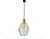 Large pendant light by limburg, featuring an oversized polyhedral glass shade with highlighted edge, polished brass...