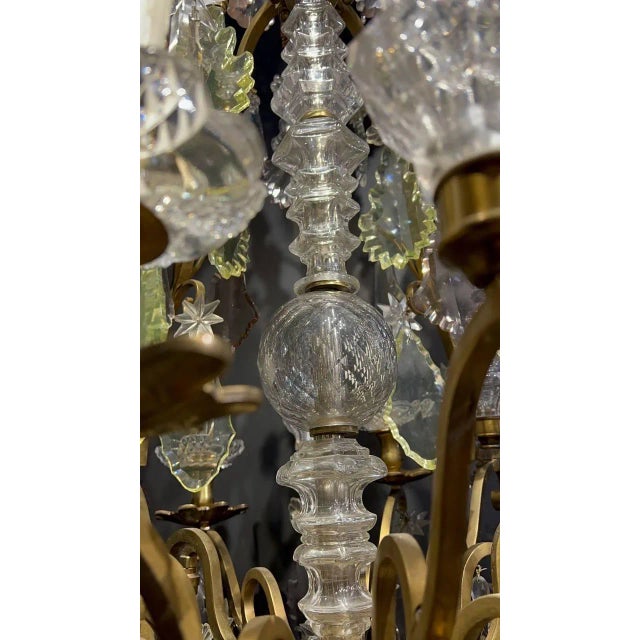 1920’s Bronze and Crystal Chandelier For Sale In New York - Image 6 of 8