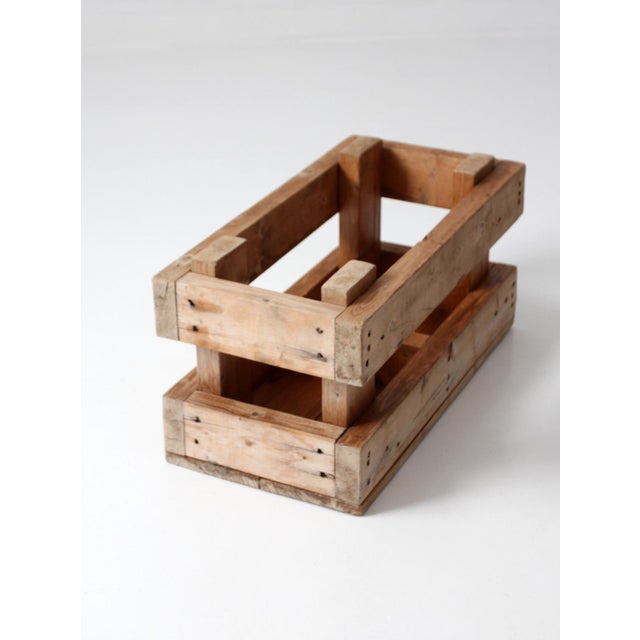 Vintage Industrial Wood Crate With Divided Interior For Sale - Image 9 of 15