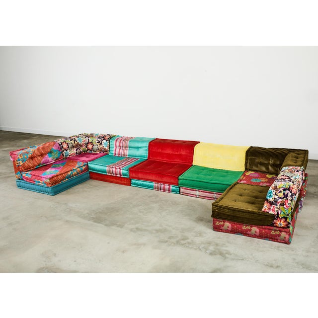Iconic Mah Jong sofa designed by Hans Hopfer for Roche Bobois featuring Kenzo Takada and Missoni fabric. The mid-century...