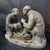 1950s Vintage Shiwan Ware "Shared Joy" Figurine | Handmade Ceramic Elderly Couple Sculpture | 13" Wide For Sale - Image 5 of 9