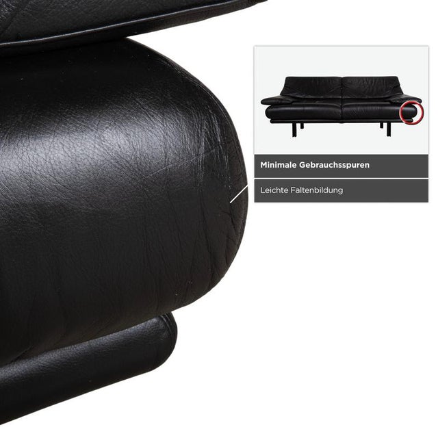 Alanda 3-Seater Sofa in Black Leather by Paolo Piva for B&b Italia / C&b Italia For Sale - Image 12 of 17