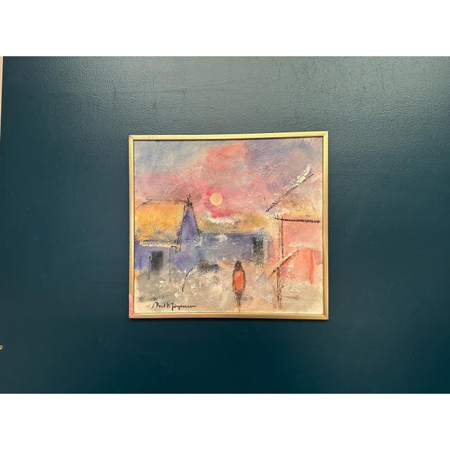 Poul K. Jörgensen, Figure in Landscape, 1950s, Oil on Panel, Framed For Sale - Image 14 of 14