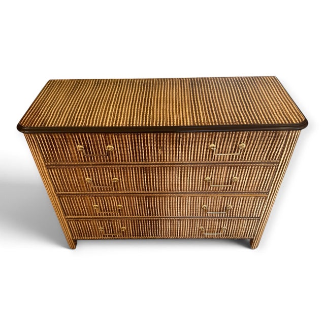 Late 20th Century Baker Furniture Faux-Painted Bamboo Chest of Drawers For Sale - Image 5 of 7