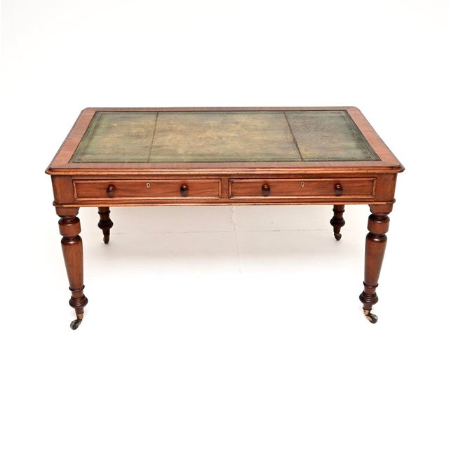 A superb large antique Victorian writing table / desk. This was made in England , it dates from around the 1840-1860...