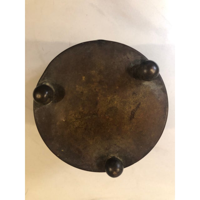English Floral Embossed Copper Footed Planter For Sale - Image 10 of 12
